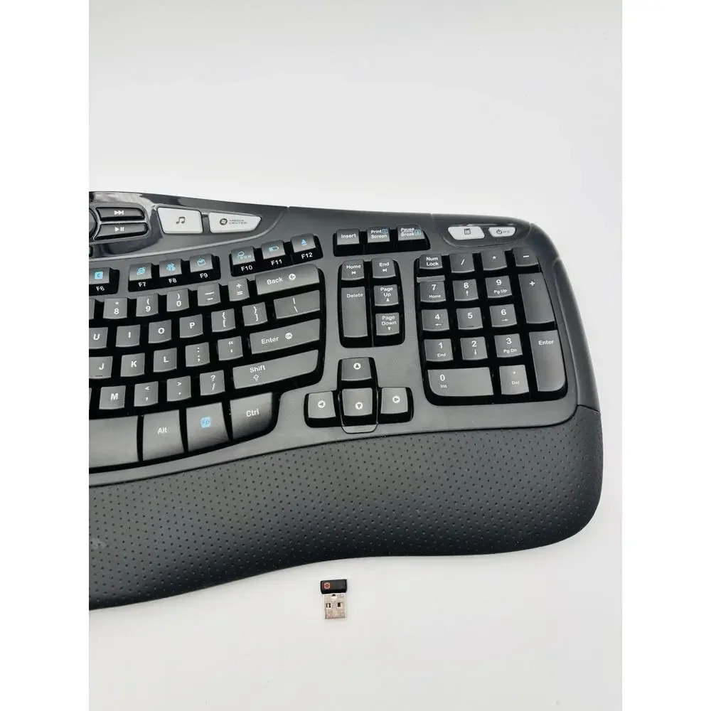 Logitech Wireless Comfort Wave Ergonomic Keyboard K350 - With Receiver/Dongle